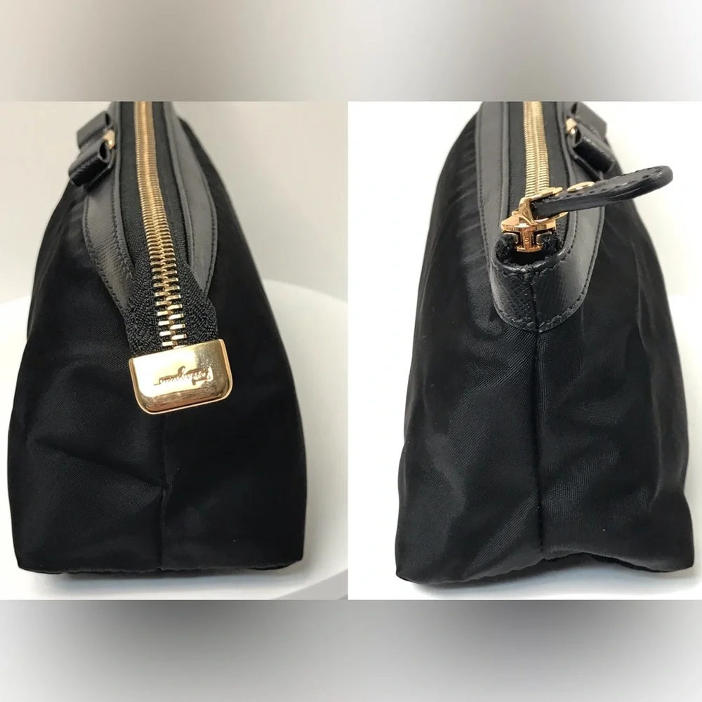 Salvatore Ferragamo Vara Ribbon Nylon/Leather Cosmetic Bag 😍🖤